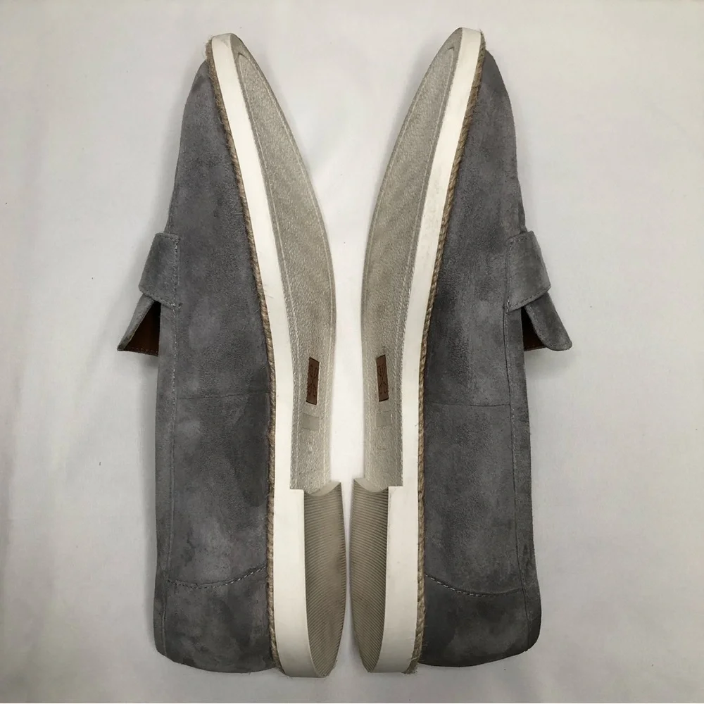 Caslon Women's Size 9M Tristan Grey Leather Suede Slip On Flats Loafers